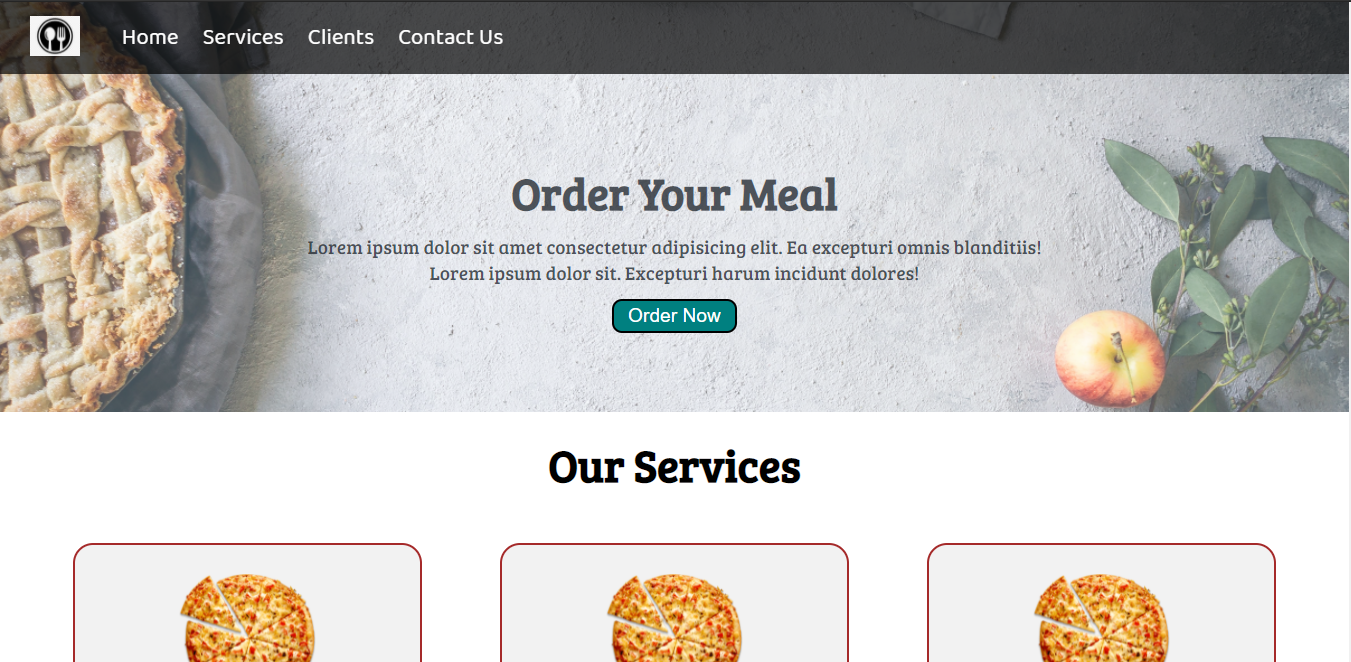 Food Website Template Şablon